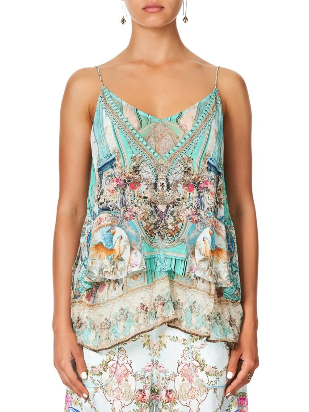 Camilla I Dream of Marie Strap Top with Sheer Underlay Size Small